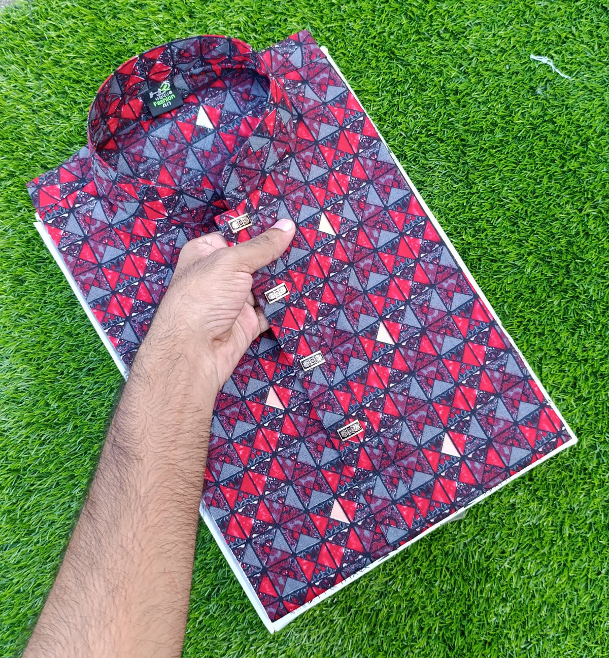Premium Cotton Digital Print Panjabi – Snap Button Design